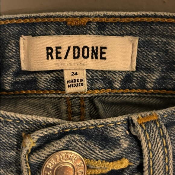 Re/Done Light Blue Distressed Straight Jeans - Picture 2 of 13